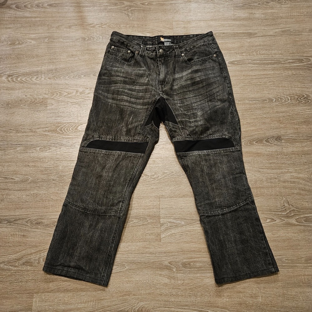 Xelement Motorcycle Riding Jeans Mens 34x36 Black Denim Biker Reinforced Pants